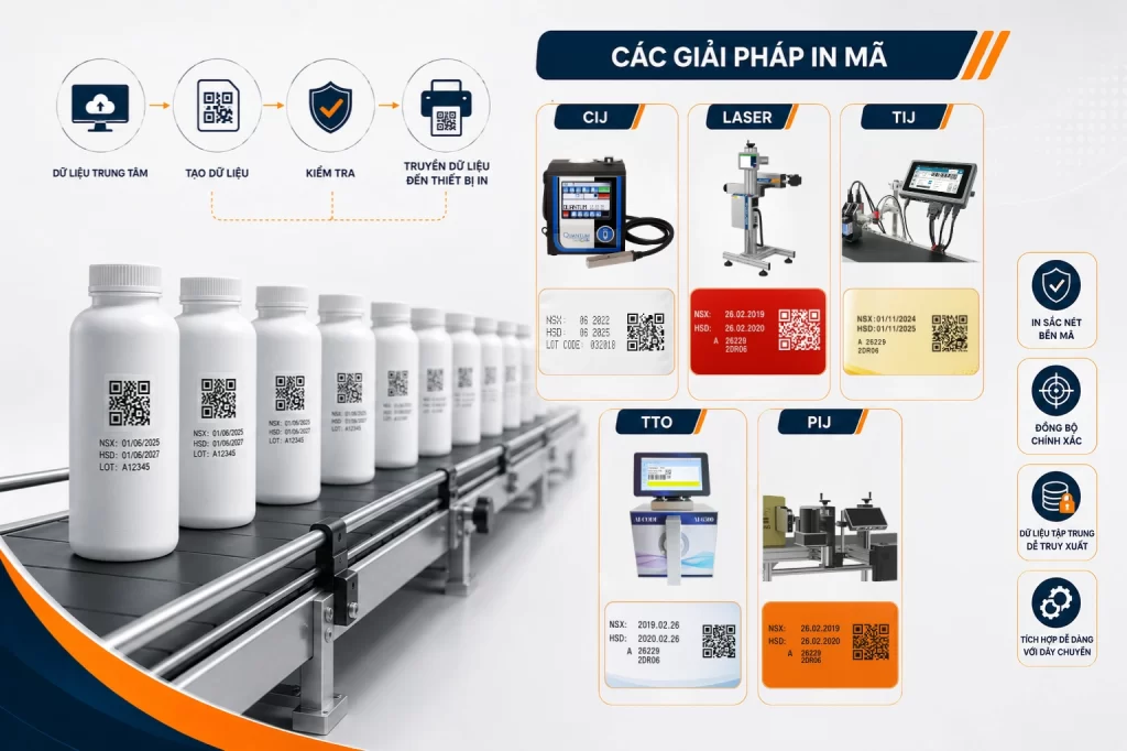 In mã trực tiếp trên dây chuyền sản xuất