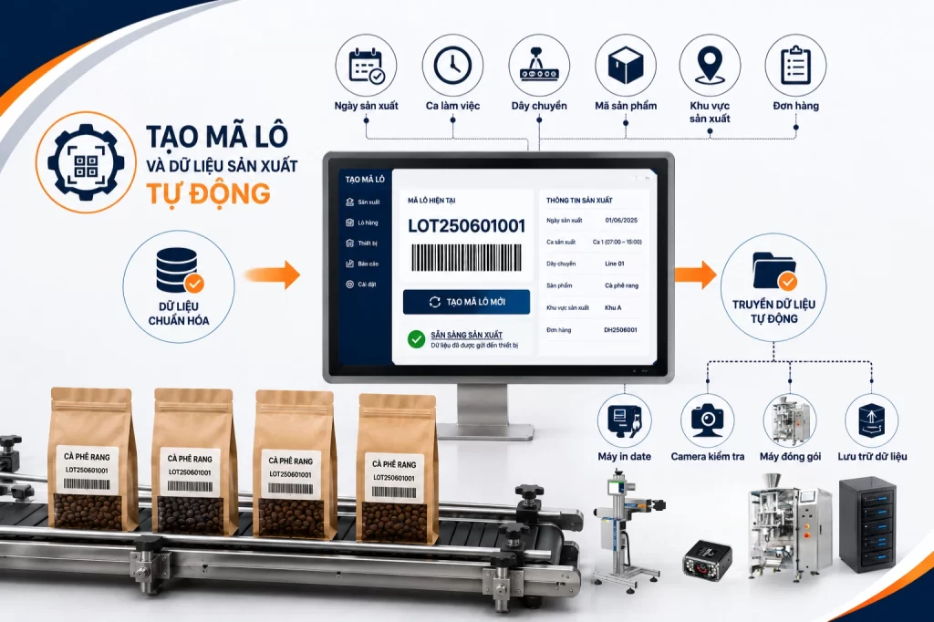 Tạo mã lô và dữ liệu sản xuất tự động