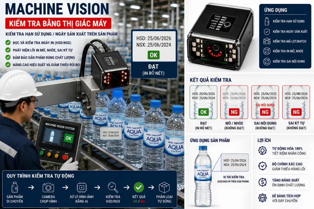 Camera còn hỗ trợ kiểm tra chất lượng mã vạch, xác minh dữ liệu và truy xuất nguồn gốc thực phẩm hiệu quả