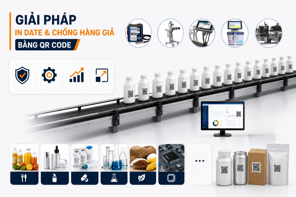 Giải pháp in date và chống hàng giả bằng QR Code