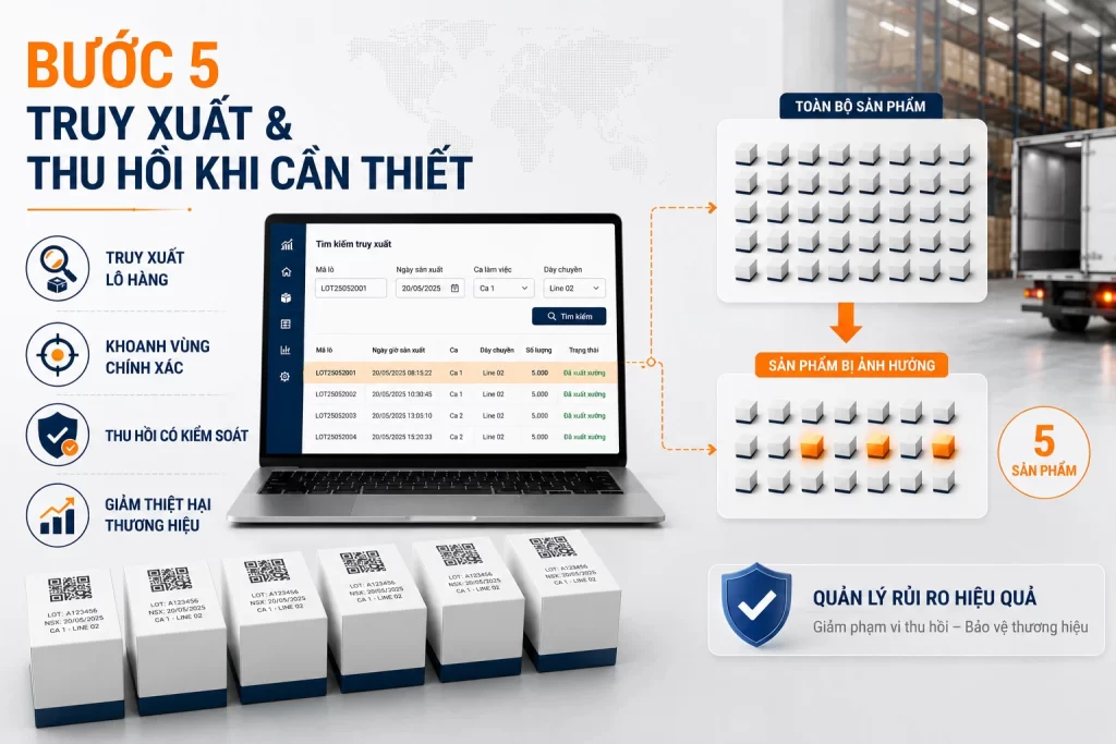 Bước 5. Truy xuất và thu hồi khi cần thiết