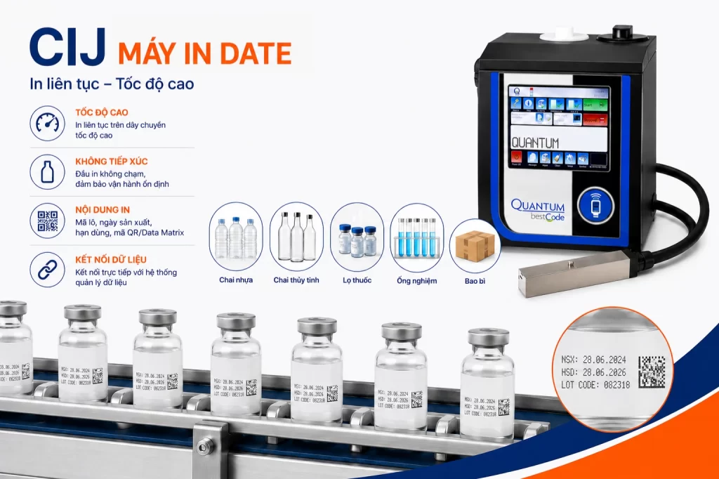 Máy in date code CIJ trong truy xuất nguồn gốc dược phẩm