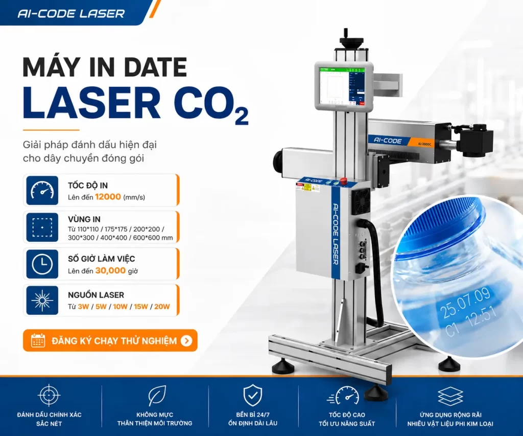Máy in date laser CO2 trong giải pháp truy xuất nguồn gốc thực phẩm