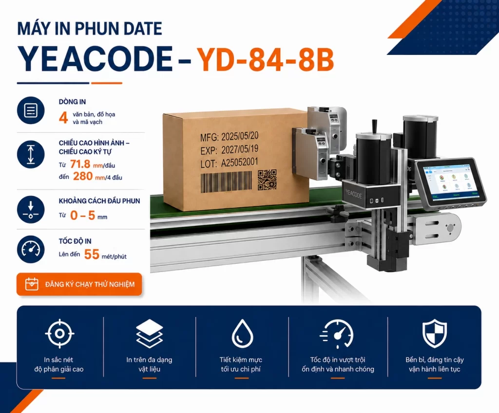 Máy in ký tự lớn PIJ, giải pháp in mã QR lên sản phẩm với chất lượng mã in cao