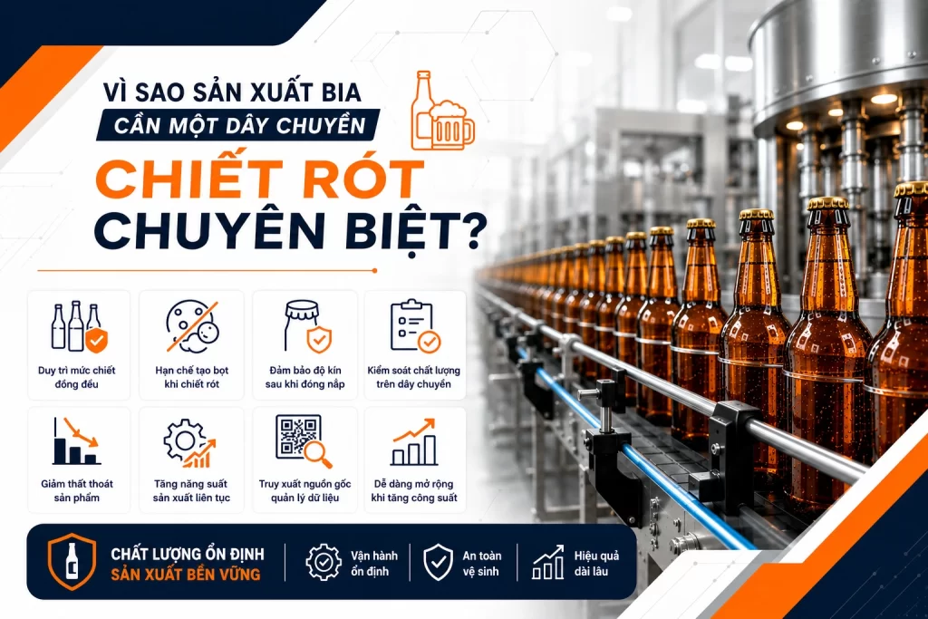 Vì sao sản xuất bia cần một dây chuyền chiết rót chuyên biệt?