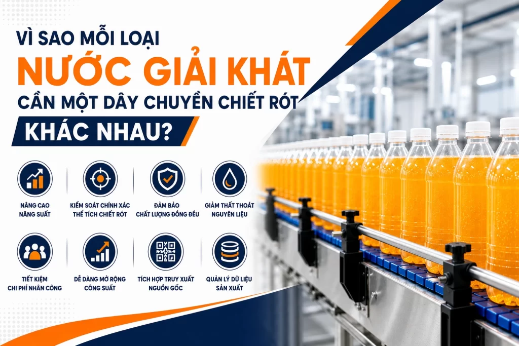 Vì sao mỗi loại nước giải khát cần một dây chuyền chiết rót nước giải khát khác nhau?