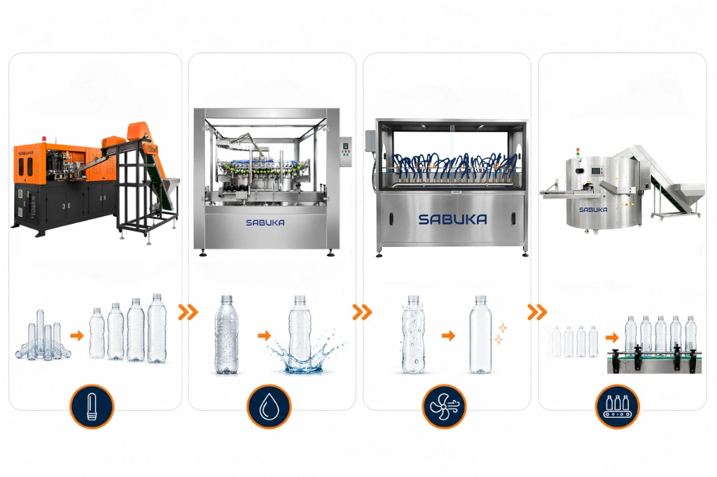 Giai đoạn chuẩn bị bao bì trước khi chiết rót