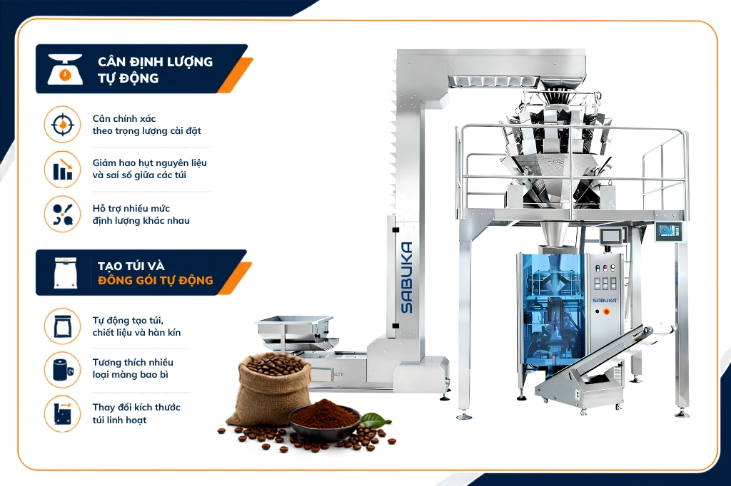 Cân định lượng và tạo túi tự động