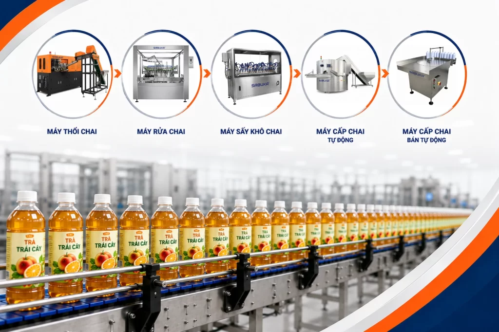 Chuẩn bị chai trước khi chiết rót