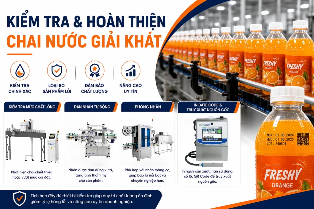 Kiểm tra và hoàn thiện chai nước giải khát