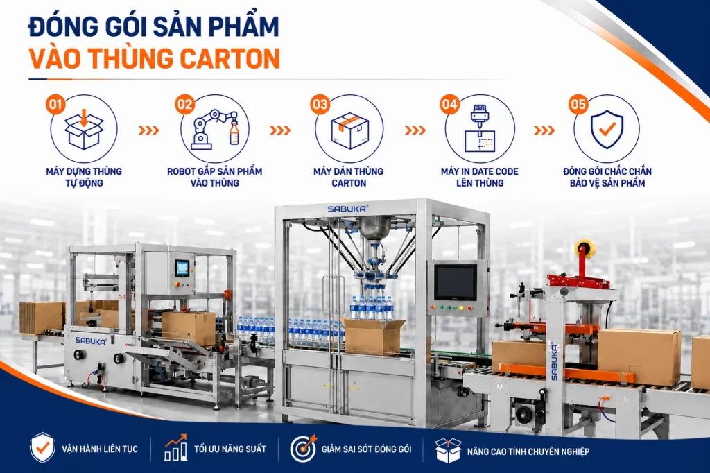 Đóng gói sản phẩm vào thùng carton