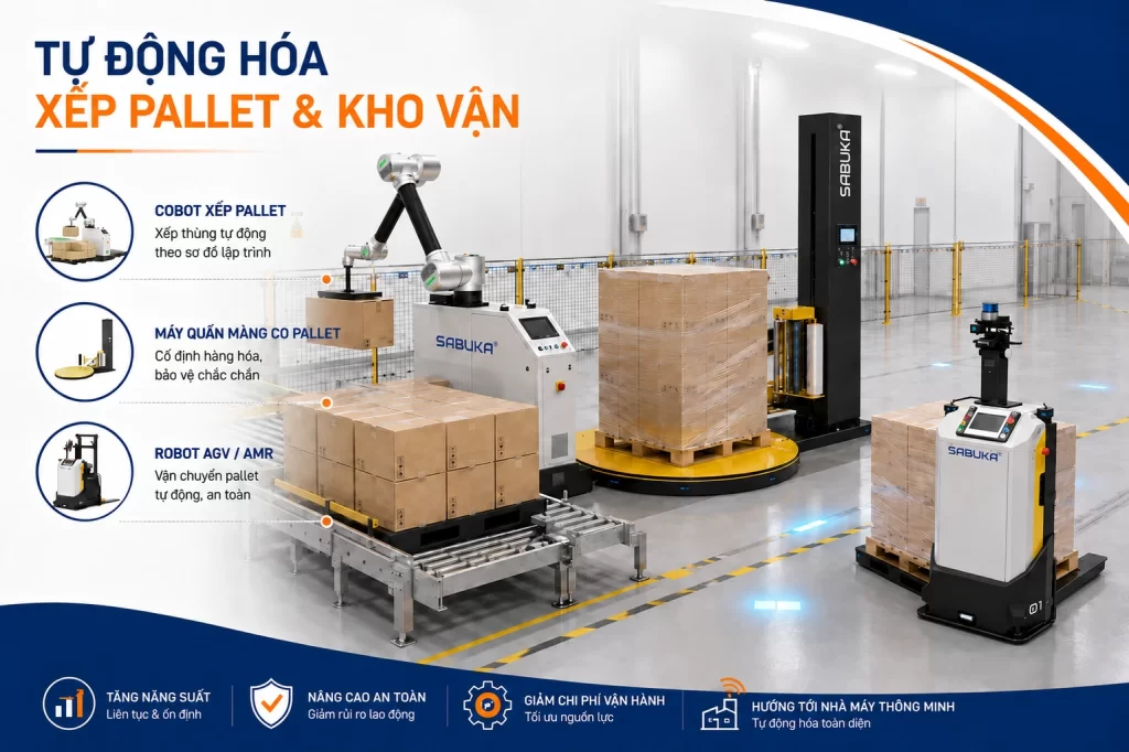 Tự động hóa khâu xếp pallet và kho vận