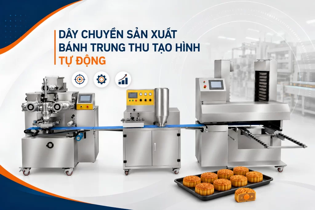 Dây chuyền sản xuất bánh trung thu tạo hình bánh tự động