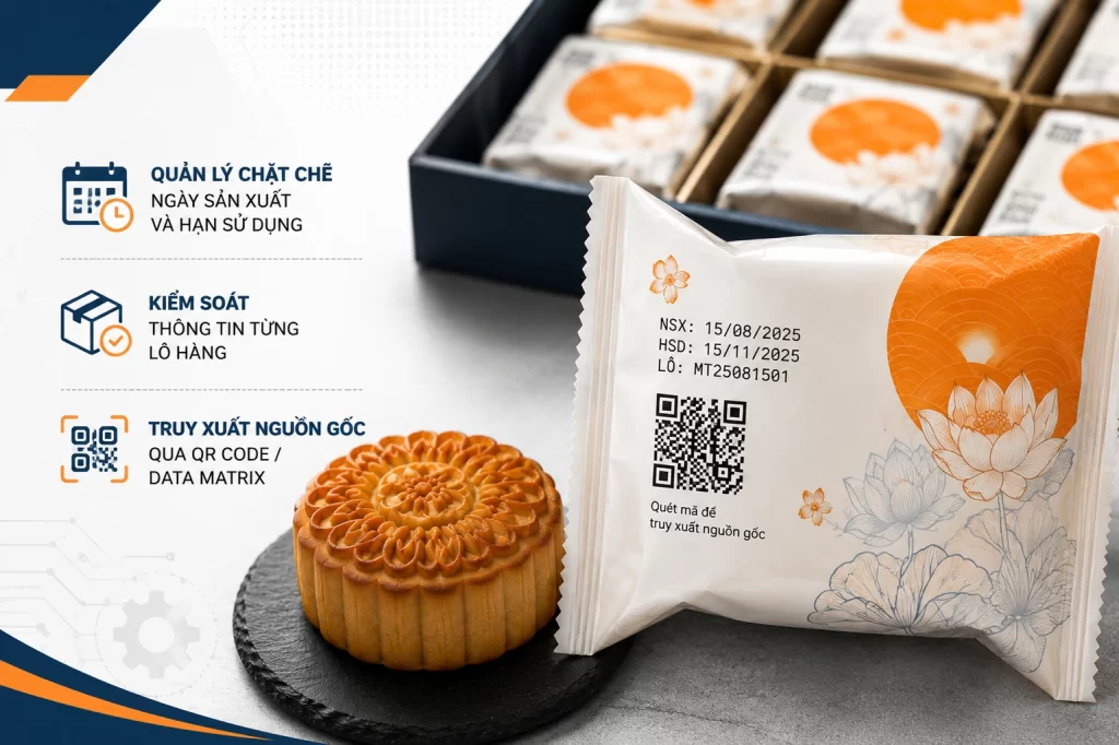 Vì sao doanh nghiệp sản xuất bánh trung thu cần máy in date và truy xuất nguồn gốc?