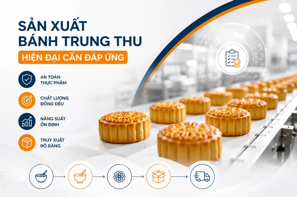 Sản xuất bánh trung thu hiện đại cần đáp ứng những yêu cầu gì?