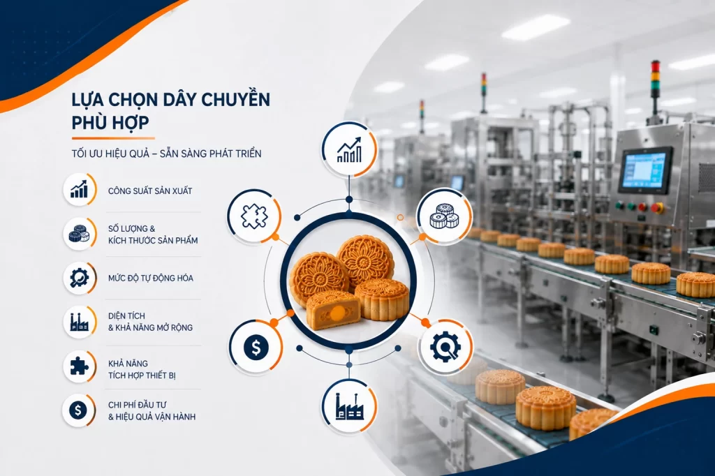 Làm thế nào để lựa chọn dây chuyền sản xuất bánh trung thu phù hợp với quy mô nhà máy?