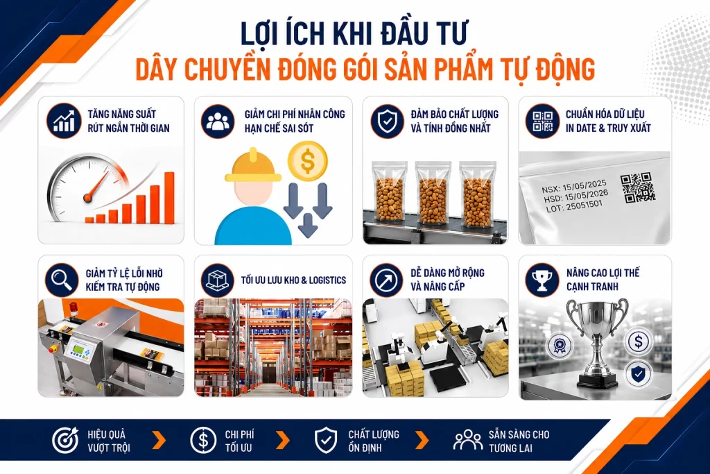 Lợi ích khi đầu tư dây chuyền đóng gói sản phẩm tự động