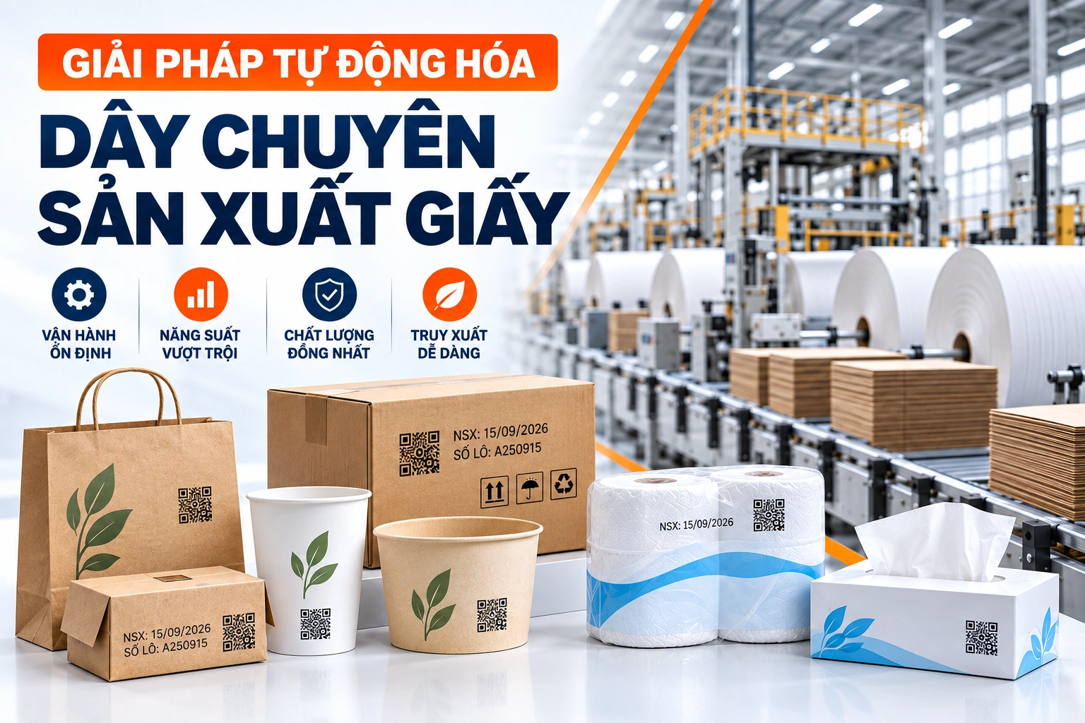 Giải pháp tự động hóa dây chuyền sản xuất giấy nâng cao hiệu suất và khả năng truy xuất nguồn gốc