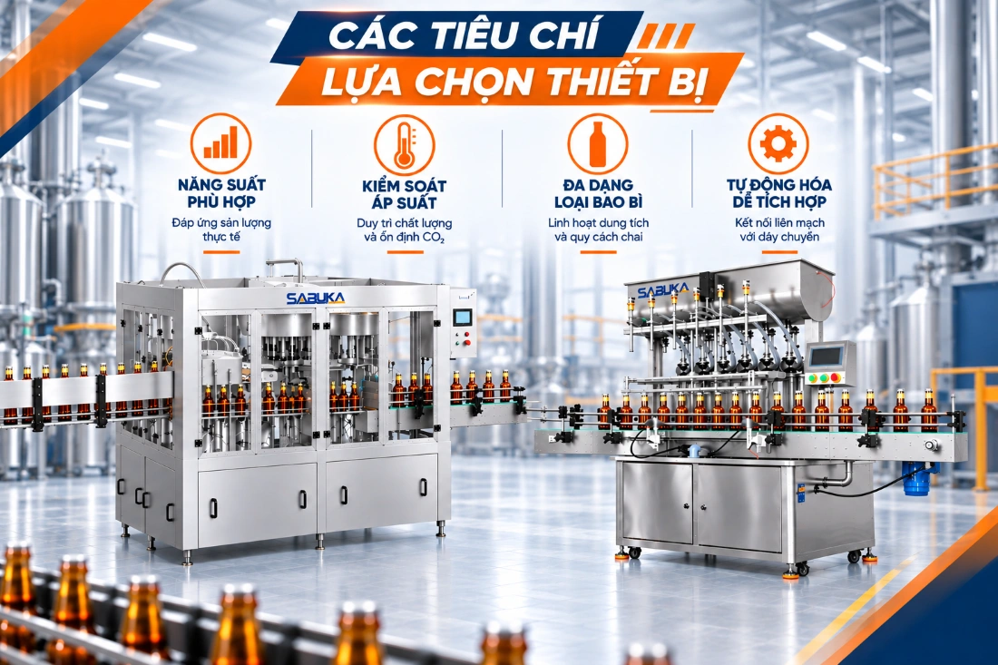 Máy chiết rót bia tự động cần đáp ứng những tiêu chí nào?
