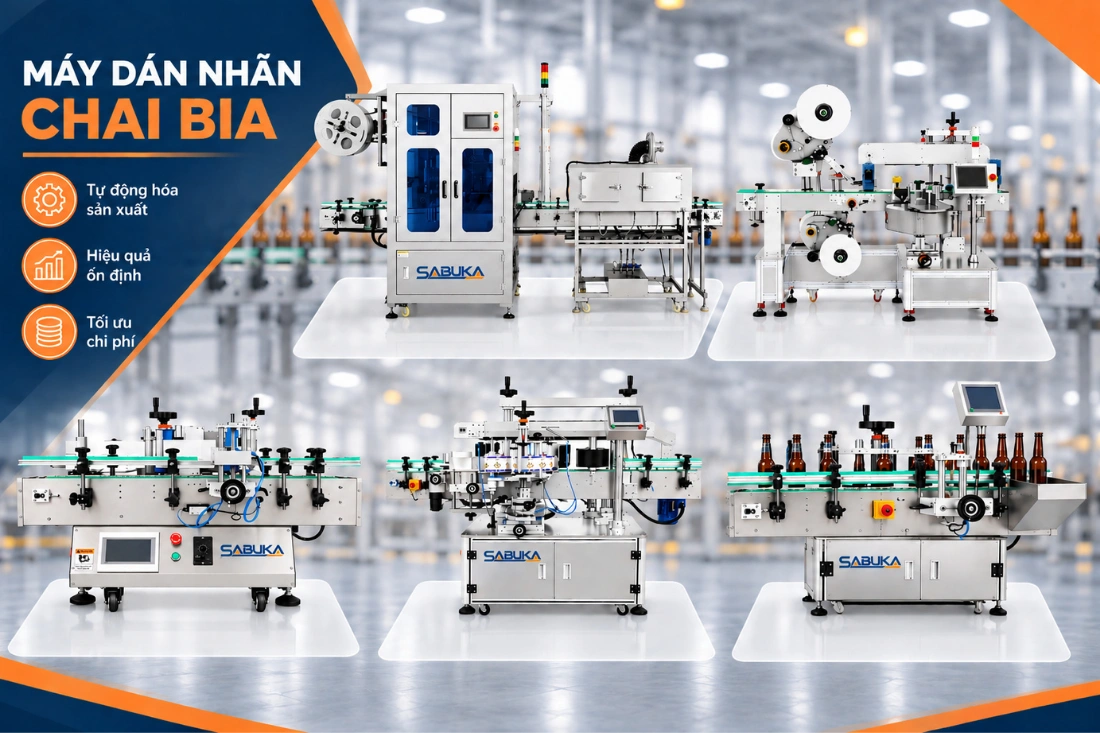 Top 5 máy dán nhãn chai bia tự động đáng đầu tư 2026