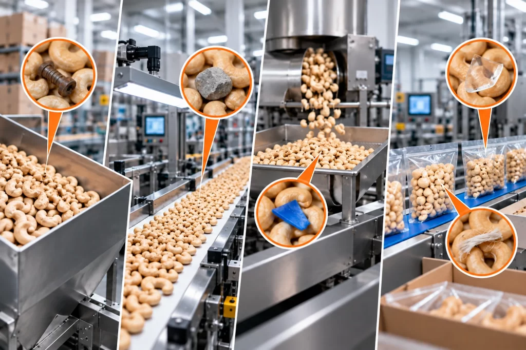 Những rủi ro có dị vật có thể gặp trong sản xuất hạt điều