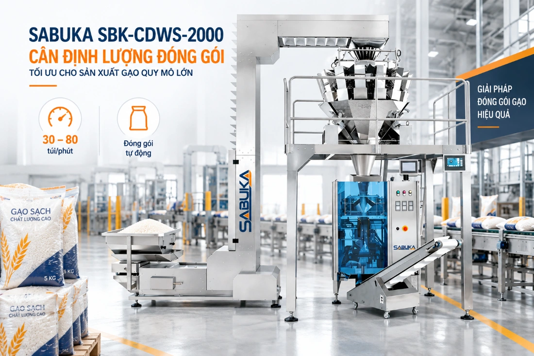 Giải pháp tự động hóa đóng gói gạo công nghiệp