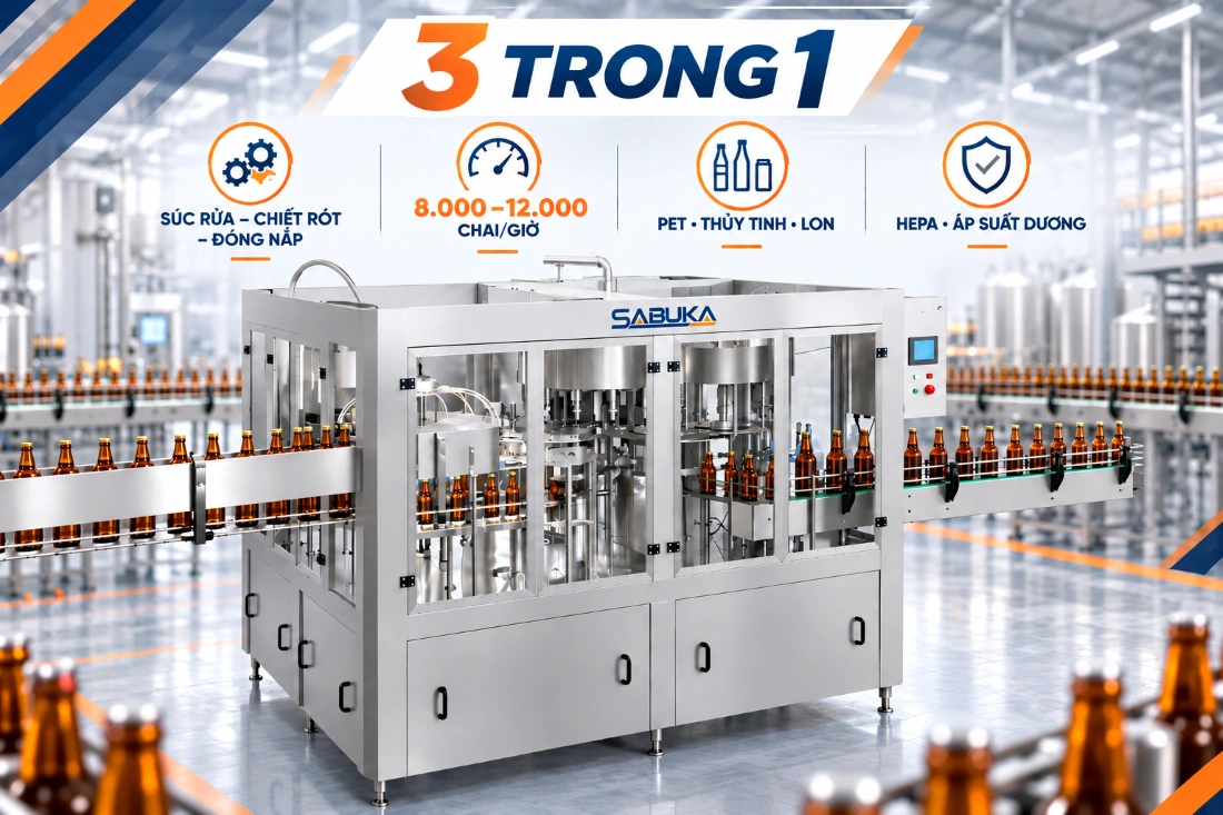Máy chiết rót bia 3 in 1 SBK-TFM-31100