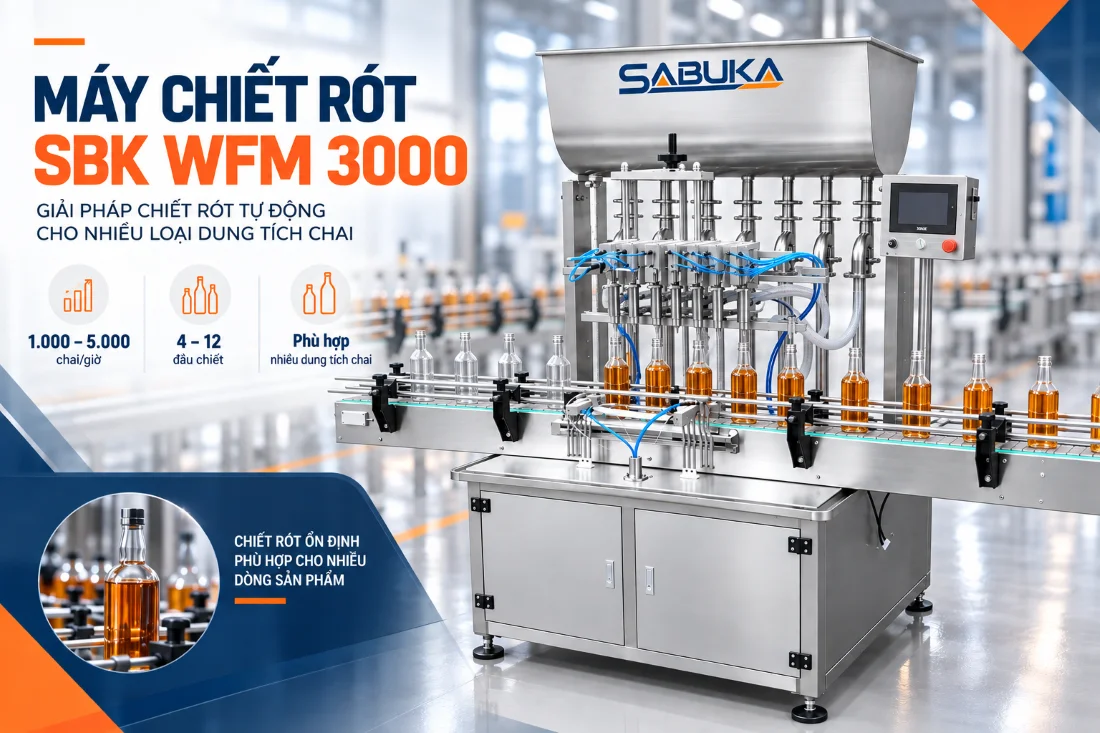 Máy chiết rót rượu Sabuka SBK WFM 3000
