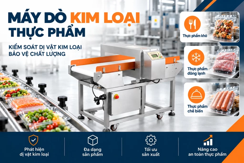 Máy dò kim loại thực phẩm kiểm soát dị vật, nâng cao an toàn sản phẩm