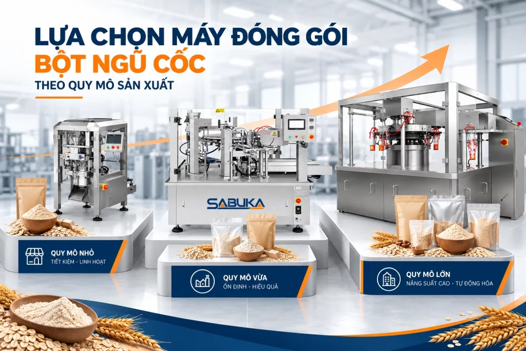 Lựa chọn máy đóng gói bột ngũ cốc theo quy mô sản xuất