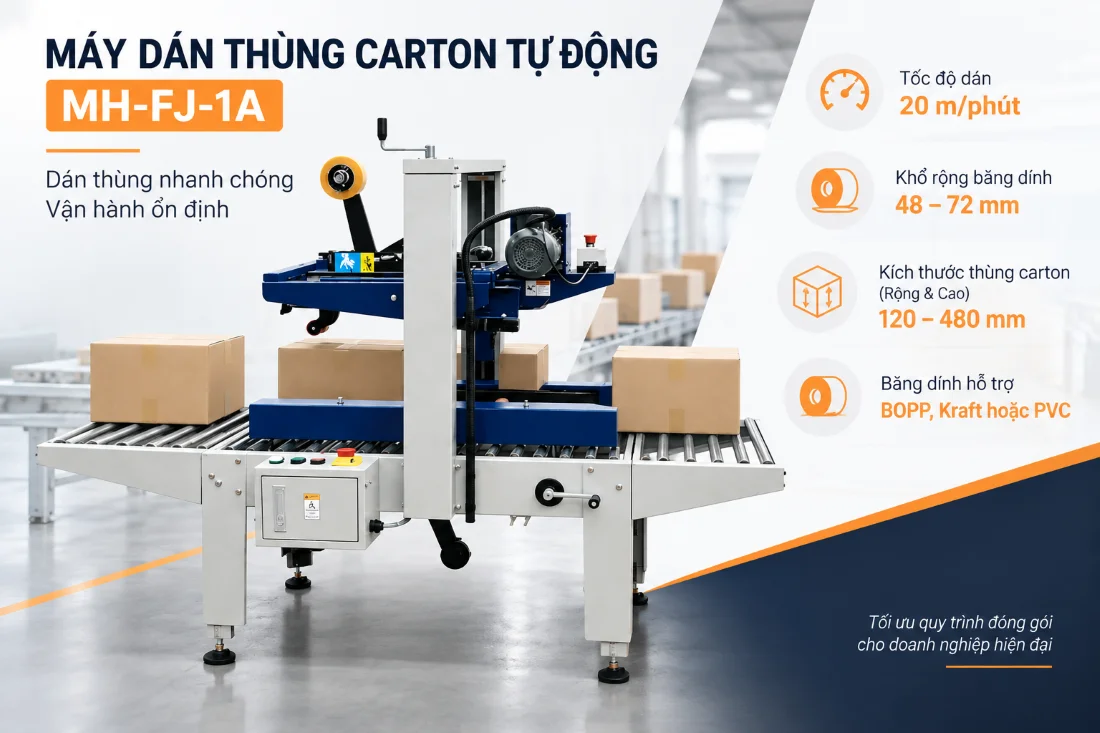 Máy dán băng dính thùng carton MH-FJ-1A
