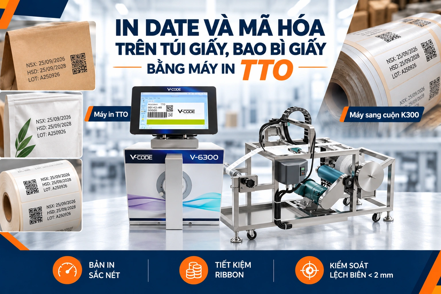 Giải pháp in date code và truy xuất nguồn gốc cho dây chuyền sản xuất giấy