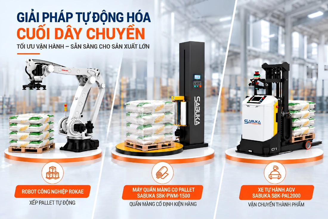 Giải pháp tự động hóa đóng gói và vận chuyển thành phẩm