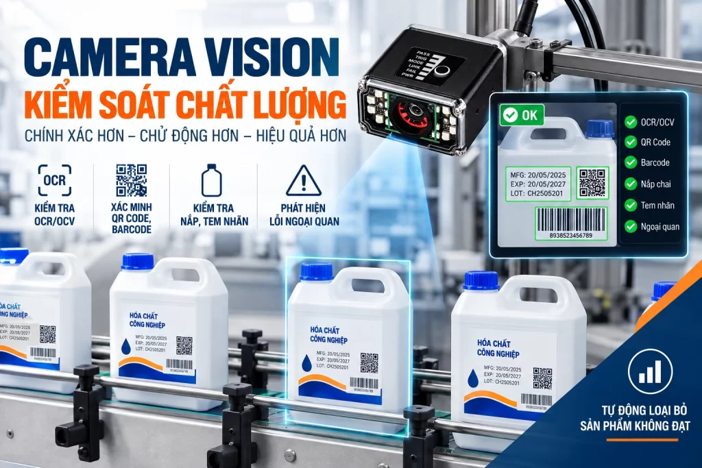 In date và truy xuất nguồn gốc ngay trên dây chuyền sản xuất hóa chất