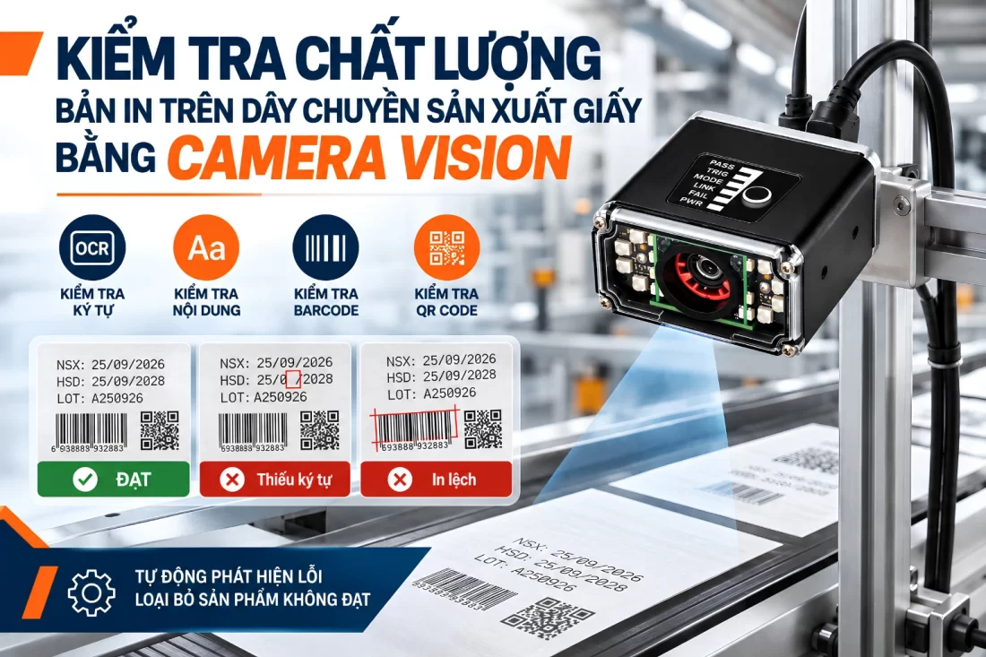Kiểm tra chất lượng bản in trên dây chuyền sản xuất giấy bằng Camera Vision