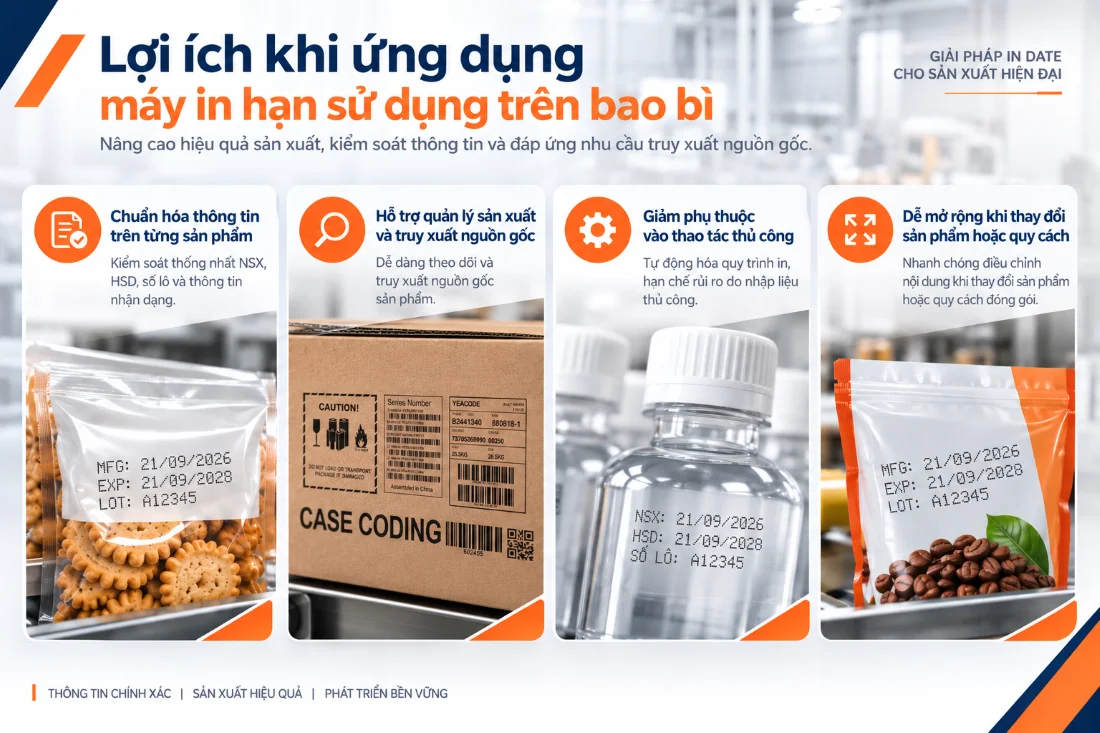 Ứng dụng in date giúp chuẩn hóa thông tin, truy xuất và quản lý sản phẩm hiệu quả
