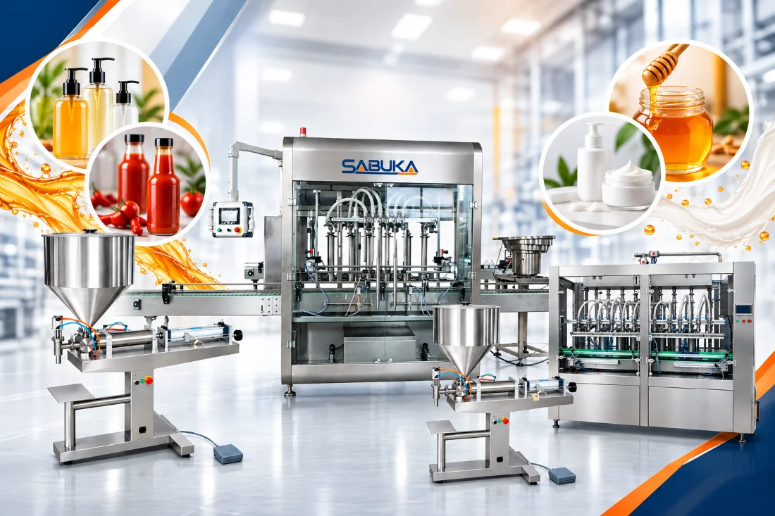 Chọn máy chiết rót dung dịch lỏng đặc phù hợp trong sản xuất công nghiệp