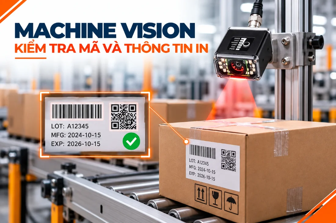 Giải pháp mã hóa và kiểm tra chất lượng trên dây chuyền đóng gói thùng carton