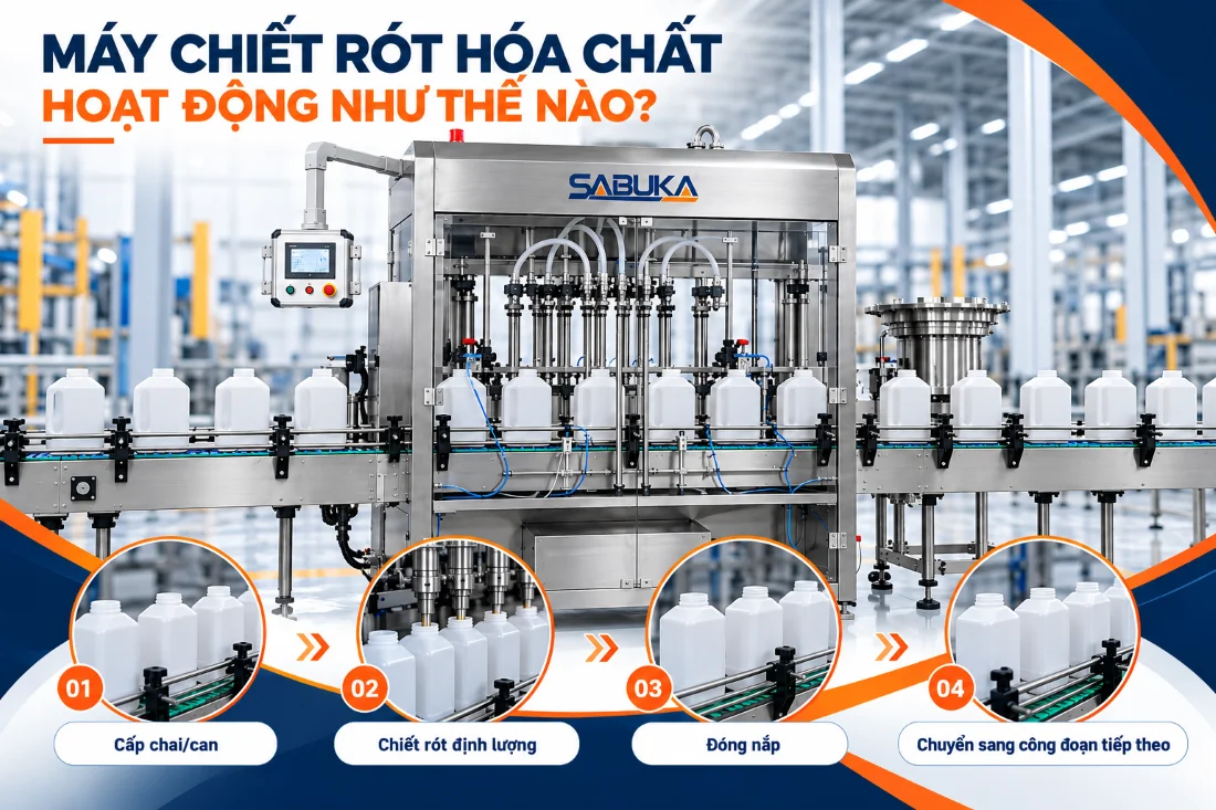 Máy chiết rót hóa chất hoạt động như thế nào?