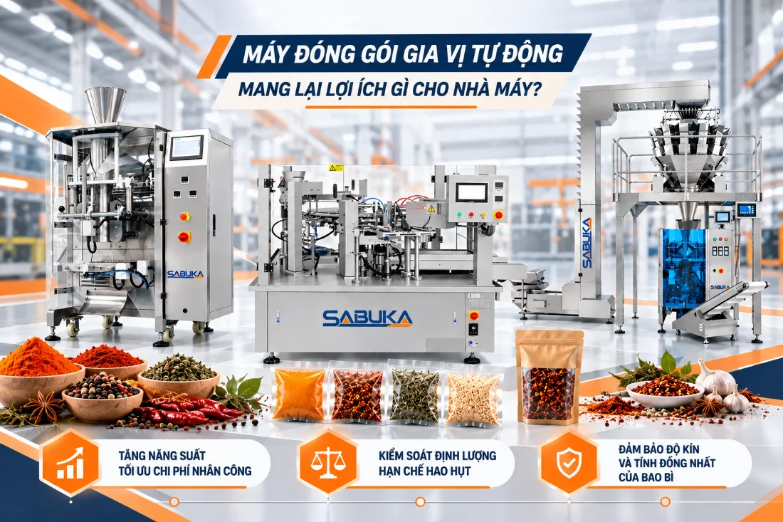Máy đóng gói gia vị tự động mang lại lợi ích gì cho nhà máy?