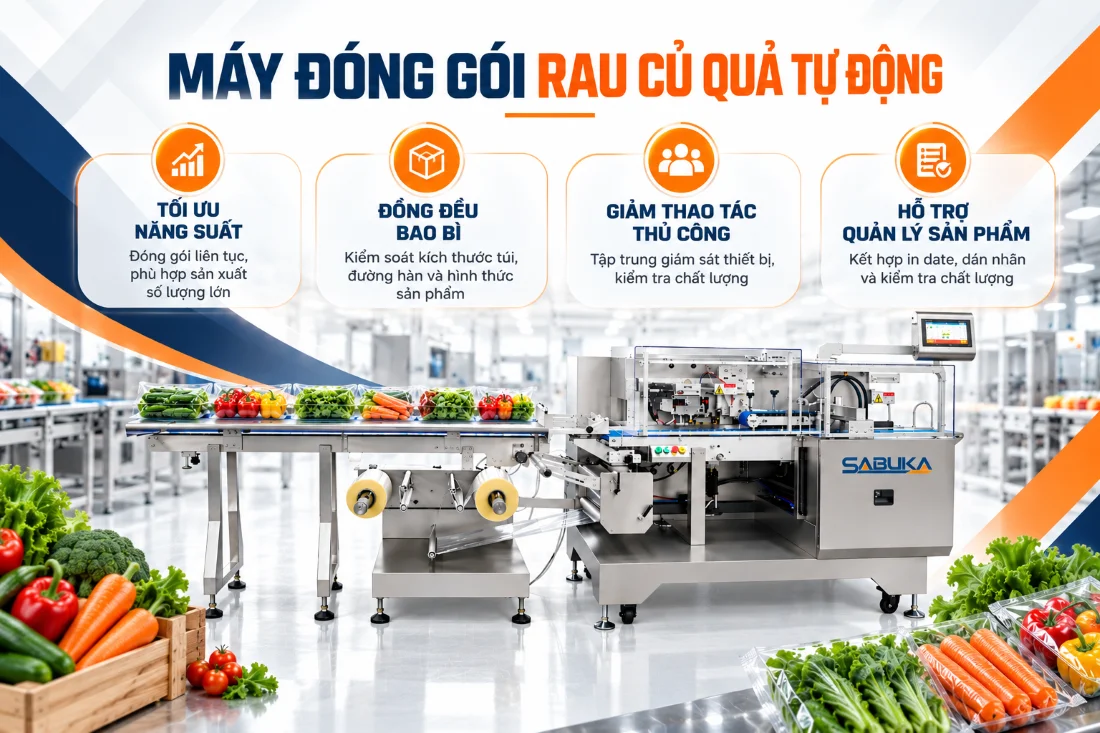 Vì sao nên tự động hóa với máy đóng gói rau củ quả?