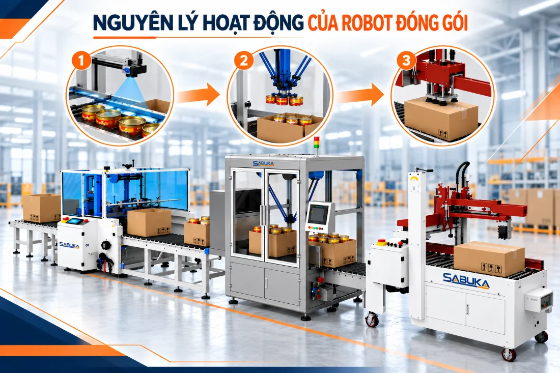 Nguyên lý hoạt động của robot đóng gói