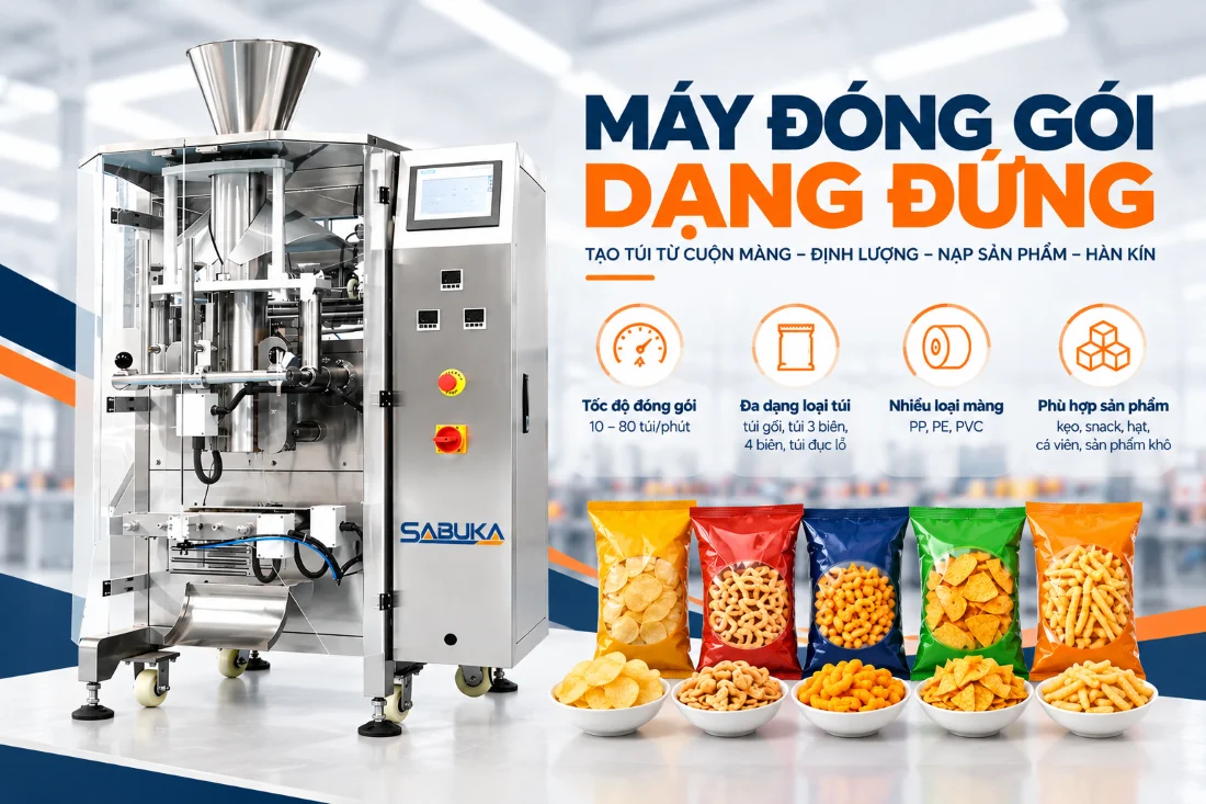 Máy đóng gói bao bì thực phẩm dạng đứng