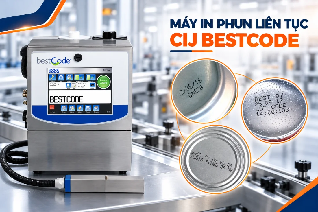 Máy in date băng tải liên tục CIJ BestCode