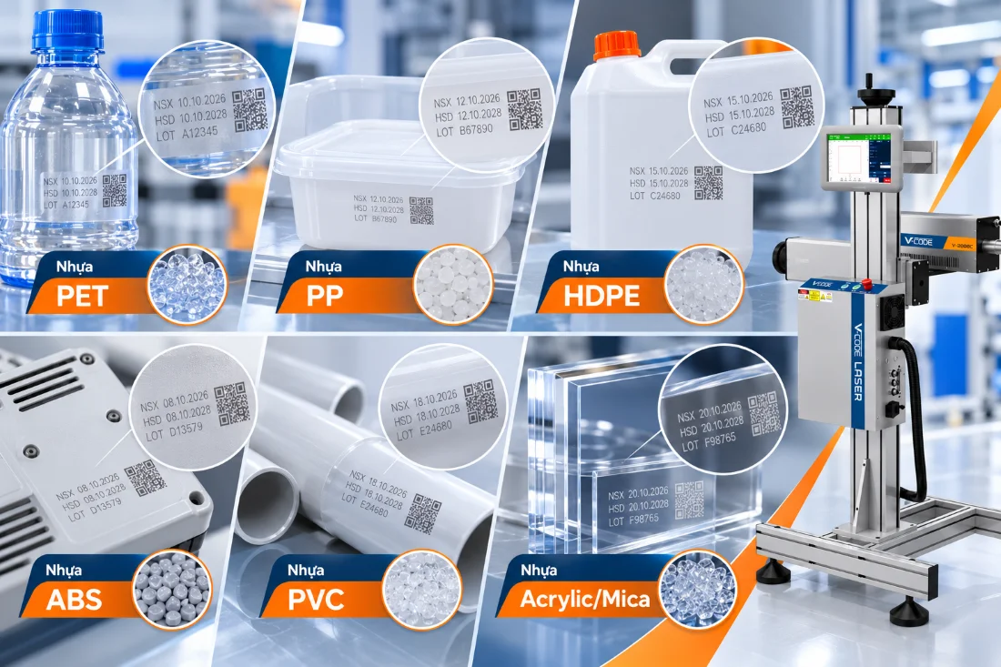 Các loại nhựa phổ biến và khả năng in bằng máy in laser trên nhựa