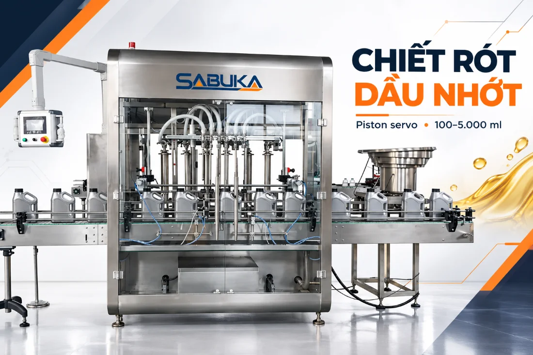 Máy chiết rót dầu nhớt Sabuka SBK-HVFM-4000 tự động
