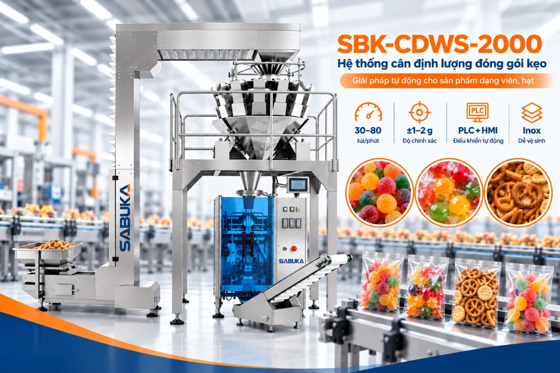 Hệ thống cân định lượng máy đóng gói bánh kẹo SBK-CDWS-2000