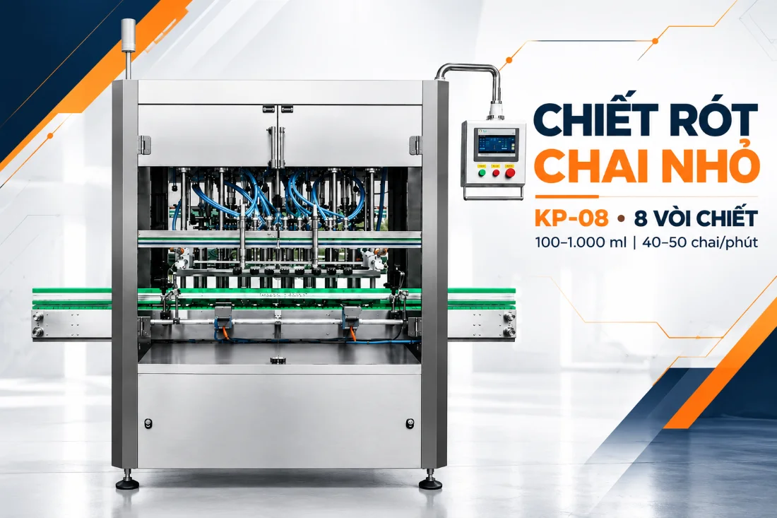 Máy chiết rót dầu nhớt KP-08 cho chai nhỏ với tốc độ cao