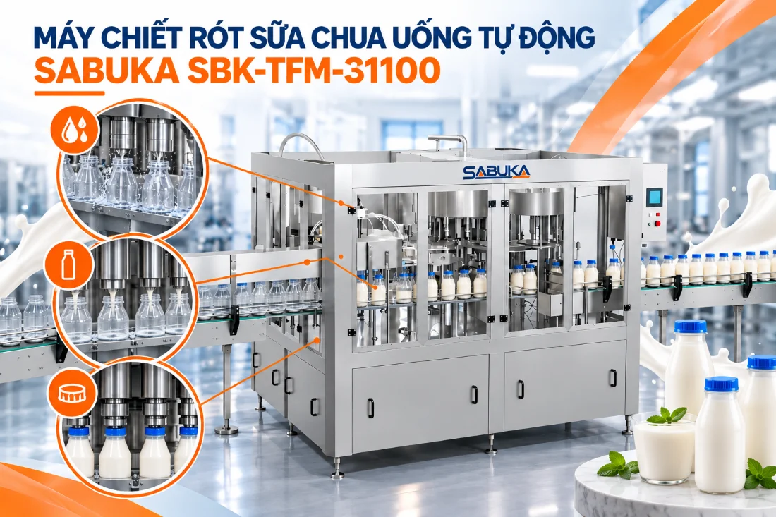 Máy chiết rót sữa chua uống tự động Sabuka SBK-TFM-31100