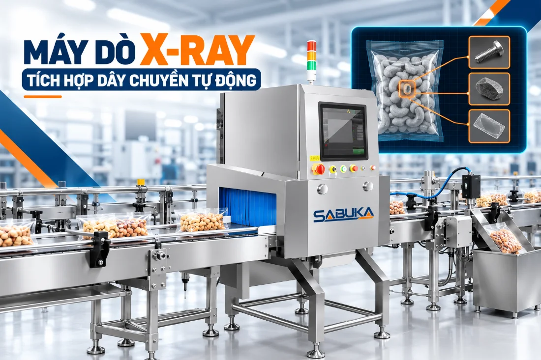 Máy dò tạp chất x-ray nông sản tích hợp dây chuyền tự động